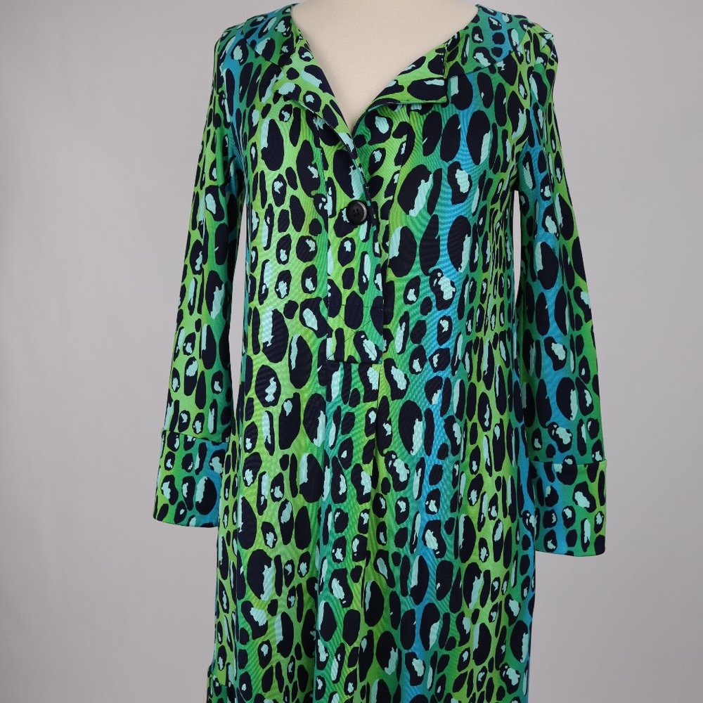 ❄️ Diane Von Furstenberg NWOT Animal Print Silk Jersey Gaby Dress Tunic Caftan